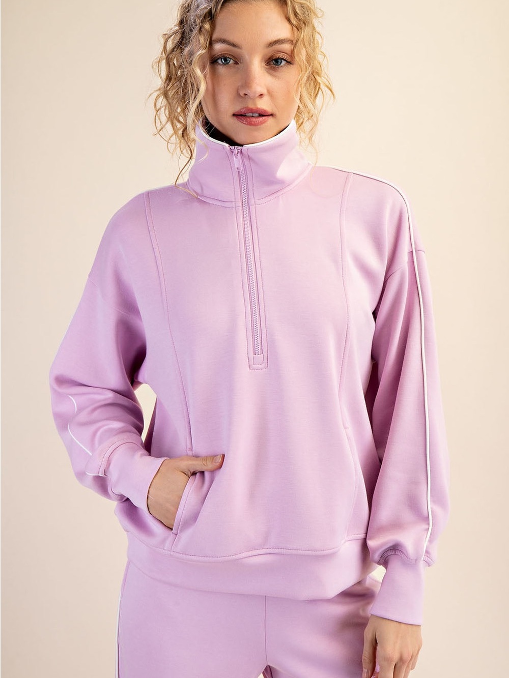 Rae Mode Blossom Scuba Quarter Zip Pullover 2XL